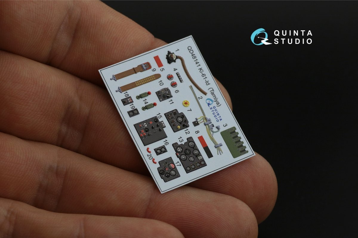 Intérieur imprimé en 3D et coloré sur papier décalcomanie Quinta Studio QD48141 Ki-61-Id (Tamiya) 1/48 – immagine 9