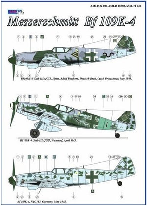 Décalcomanies AML D32001 Messerschmitt Bf 109K-4 partie I 1/32  – Bild 4