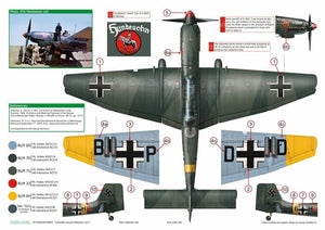 Décalcomanies Exito ED48004 Luftwaffe Ground Attackers vol.1 - Ju 87 D-3, Hs 129, Fw 190F-8 1/48 – image 6