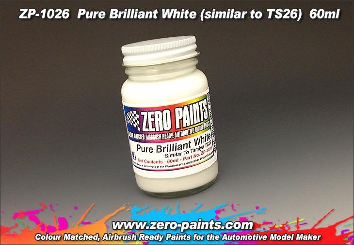 Peinture blanc brillant pur Zero Paints ZP-1026 (similaire à TS26) 60 ml