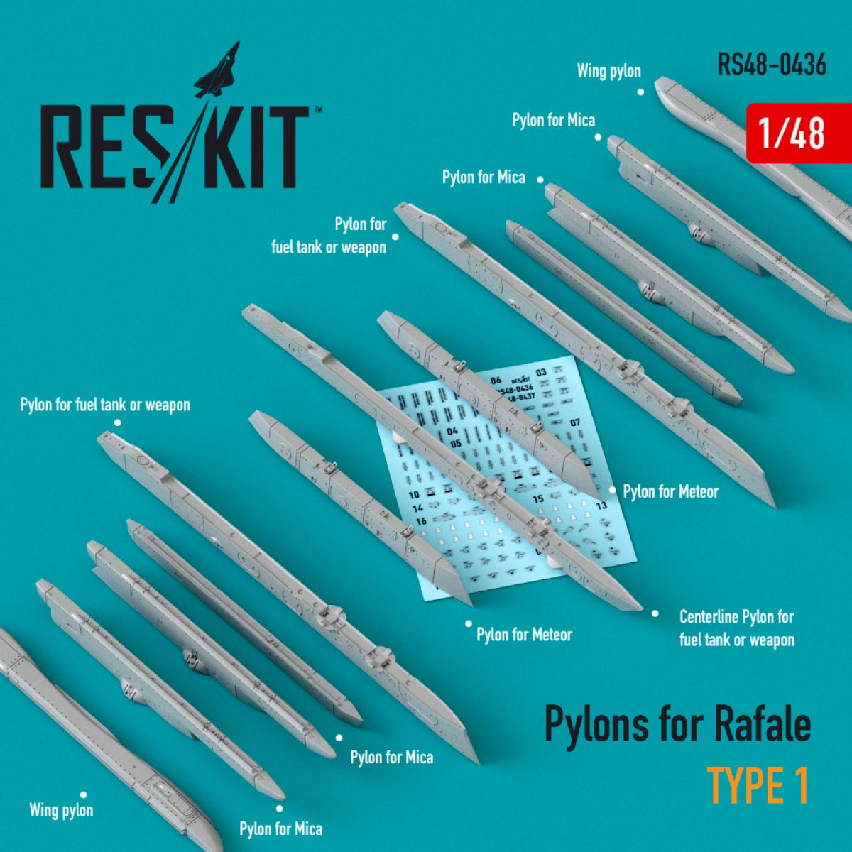RESKIT RS48-0436 PYLÔNES POUR RAFALE TYPE 1 1/48 