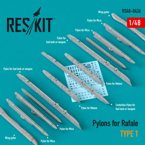 RESKIT RS48-0436 PYLÔNES POUR RAFALE TYPE 1 1/48