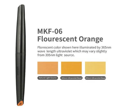 Marqueur à pointe souple à base d&amp;#39;eau DSPIAE MKF-06, orange fluorescent