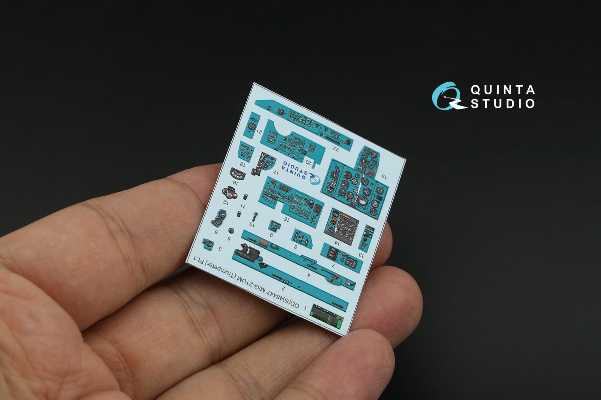 Intérieur coloré imprimé en 3D sur papier décalcomanie Quinta Studio QDS-48447 MiG-21UM (Trumpeter) (Petite version) 1/48 – immagine 6