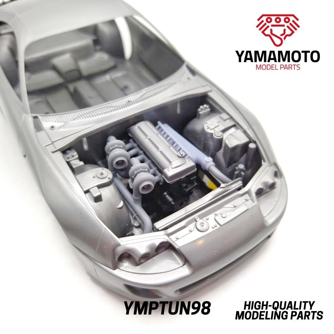 Yamamoto YMPTUN98 2JZ Twin Turbo Kit for Tamiya 24123 1/24 – zdjęcie 3