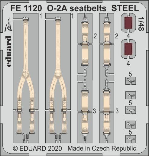 Ceintures de sécurité Eduard FE1120 O-2A en acier, échelle 1/48 ICM