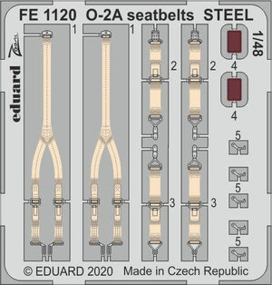 Ceintures de sécurité Eduard FE1120 O-2A en acier, échelle 1/48 ICM