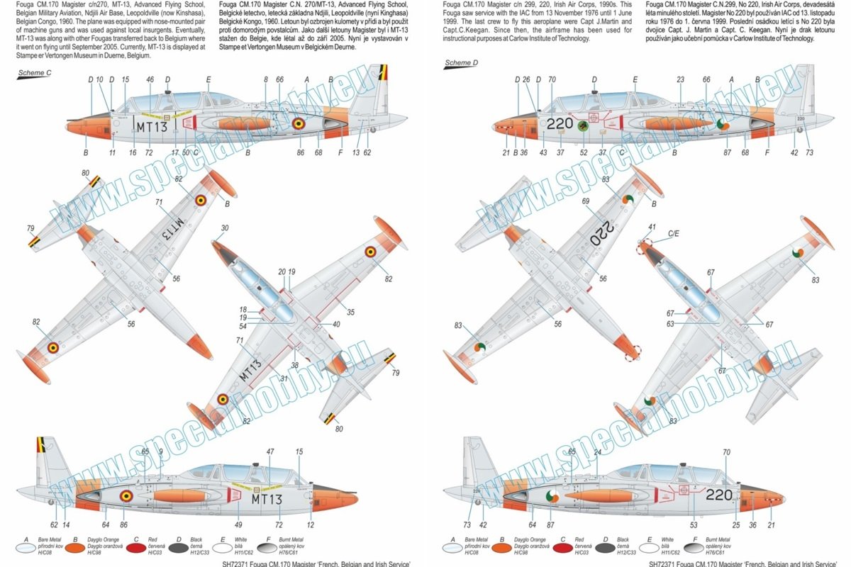 Special Hobby 72371 Fouga CM.170 Magister « Service français, belge et irlandais » 1/72 – imagen 4