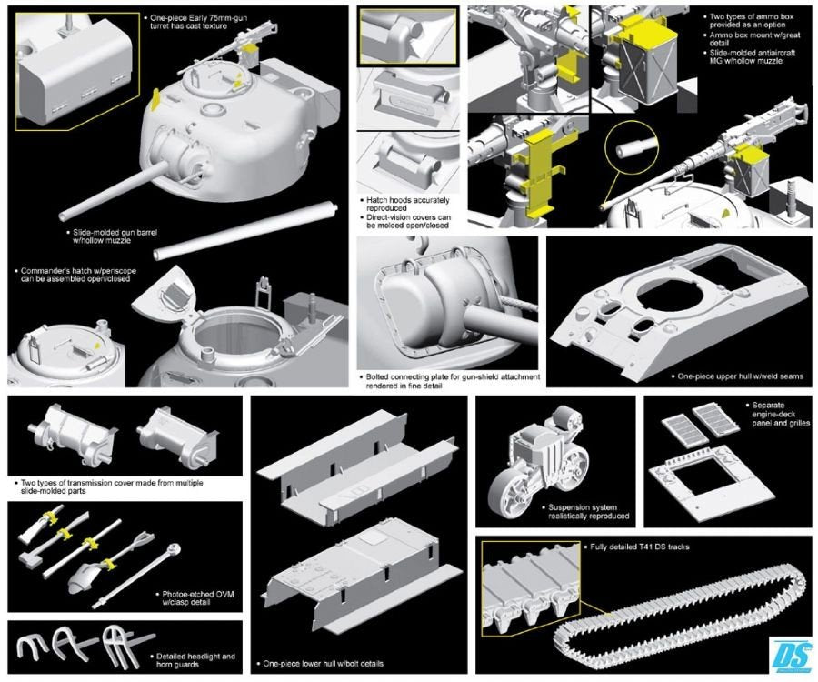 Dragon 6573 Sherman III DV, Première production (1/35) – image 2