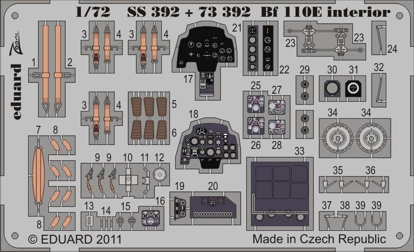 Eduard 73392 Bf 110E SA 1/72 AIRFIX 