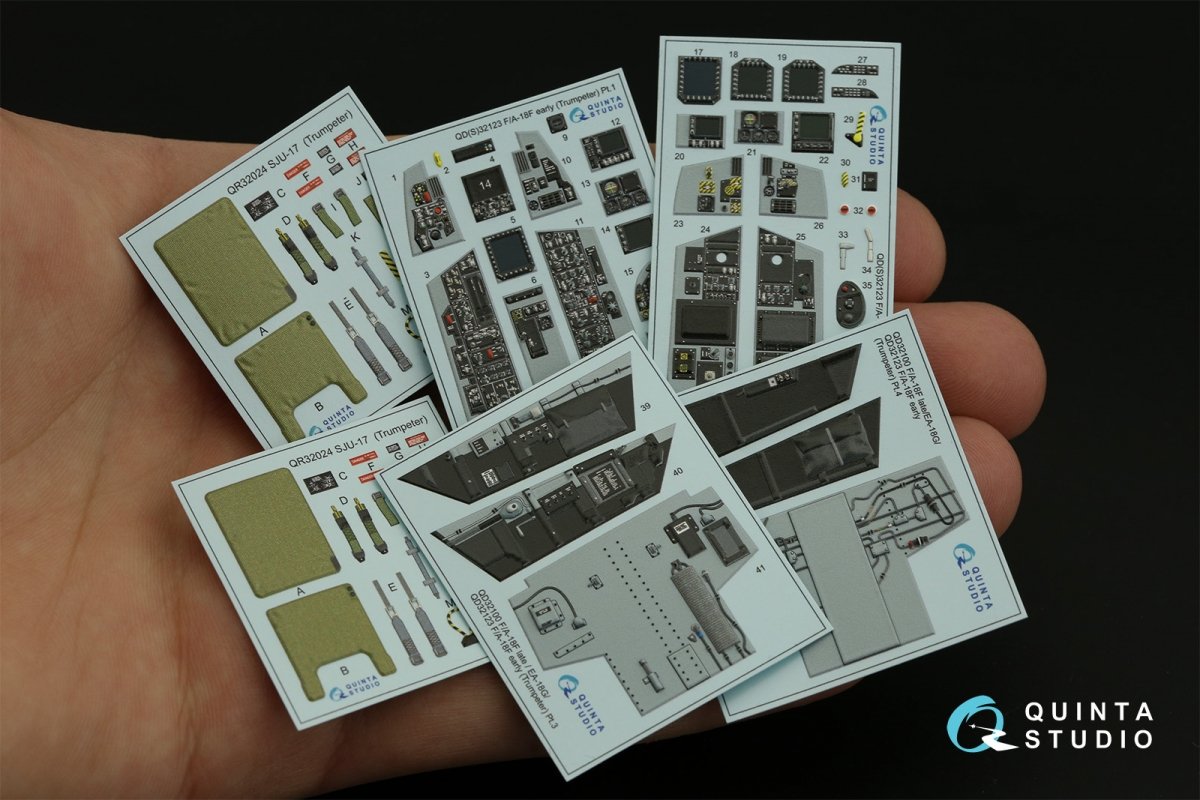 Intérieur imprimé en 3D et coloré sur papier décalcomanie pour F/A-18F (Trumpeter) de Quinta Studio QD32123, échelle 1/32 – Bild 2