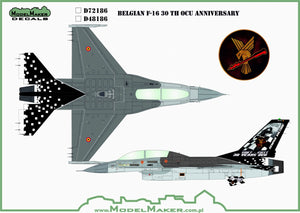 ModelMaker Decals D48186 F-16 belge 30e anniversaire de l&amp;#39;OCU 1/48