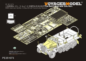 Maquette Voyager PE351073 Sd.Kfz.10 Asuf.B semi-chenillé allemand de la Seconde Guerre mondiale, version initiale (pour DRAGON 6731), échelle 1/35