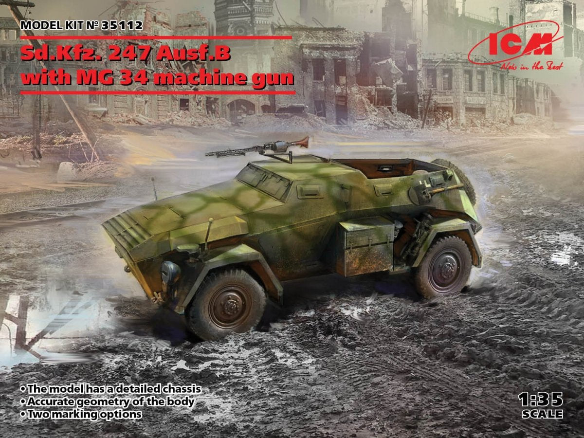 ICM 35112 Sd.Kfz. 247 Ausf.B avec mitrailleuse MG 34 1/35