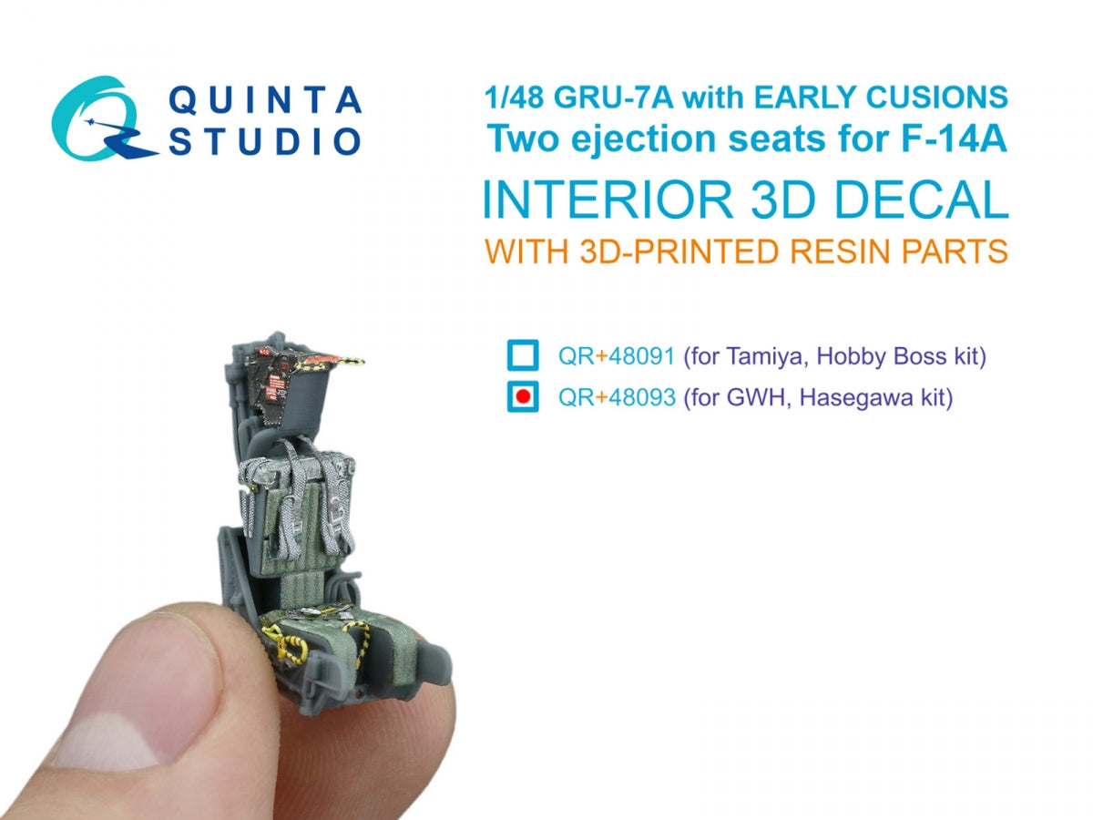 Quinta Studio QR+48093 GRU-7A (première version), 2 sièges éjectables pour F-14 A (Hasegawa, GWH) 1/48