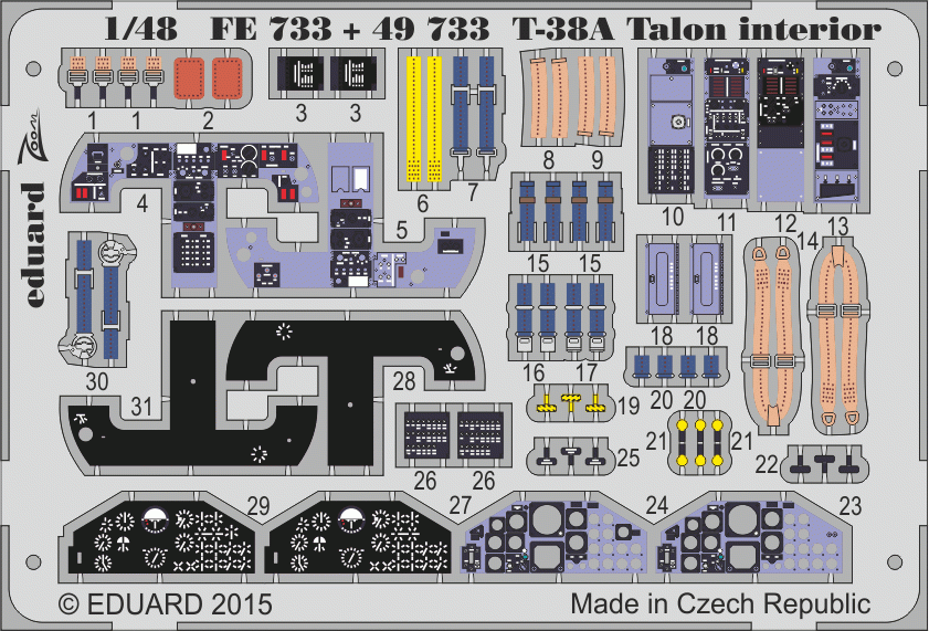 Intérieur du T-38A Talon Eduard FE733, échelle 1/48, WOLFPACK
