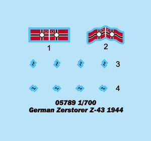 Trumpeter 05789 Zerstorer allemand Z-43 1944 1/700  – image 2
