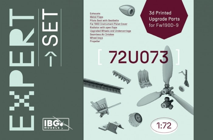Pièces de mise à niveau imprimées en 3D IBG 72U073 pour Fw190D-9 1/72