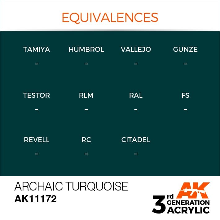 AK Interactive AK11172 TURQUOISE ARCHAIC – STANDARD 17 ml – immagine 3