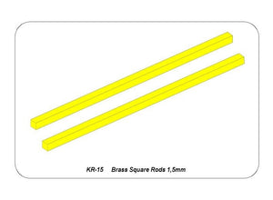 Tiges carrées en laiton Aber KR15 KR-15, longueur 1,5 mm, 245 mm x 2 – image 5