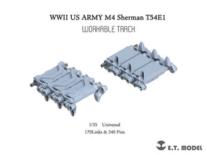 Maquette ET Model P35-086 WWII US ARMY M4 Sherman T54E1 Chenille fonctionnelle (Impression 3D) 1/35