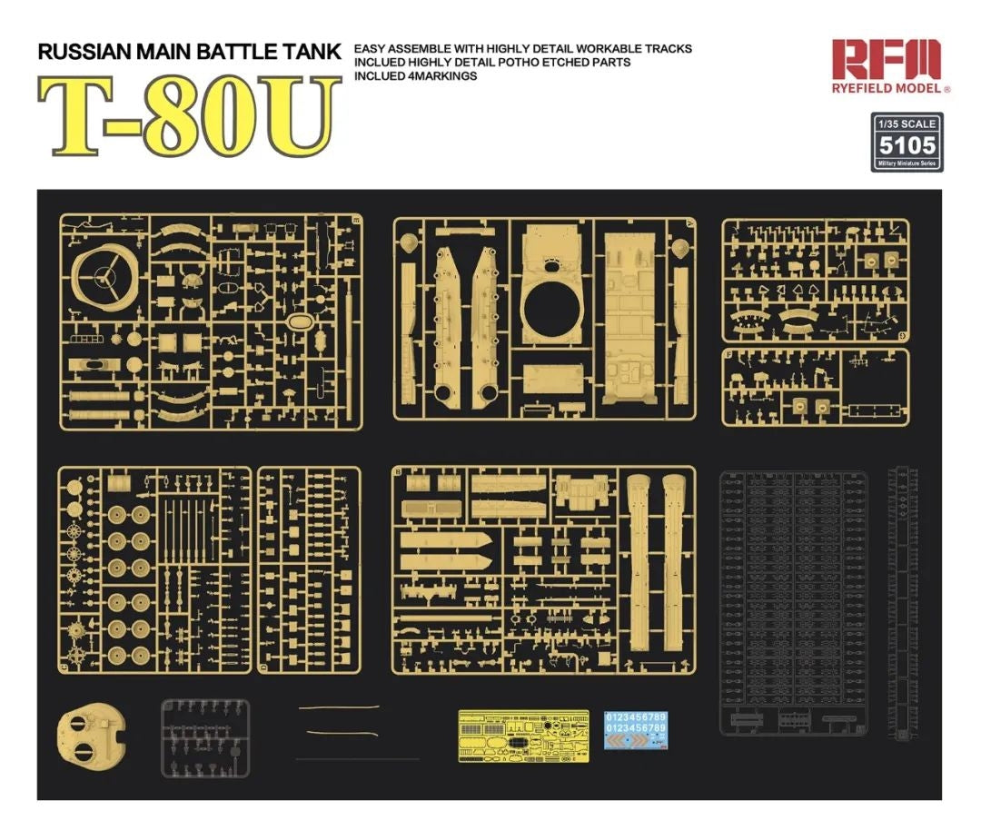 Maquette Rye Field 5105 Char de combat principal russe T-80U 1/35 – image 7