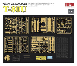 Maquette Rye Field 5105 Char de combat principal russe T-80U 1/35 – image 7