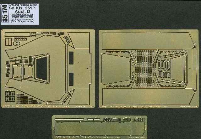 Aber 35174 Sd.Kfz. 251/1 Ausf.D. partie 8 blindage supérieur arrière (DRA) (1/35)