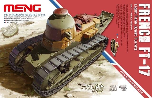Maquette Meng Models TS-008 Char léger français FT-17 (tourelle moulée) (1/35)