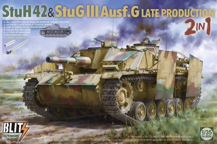 Takom 8006 StuH 42 &amp; StuG III Ausf. G Production tardive 2 en 1 1/35