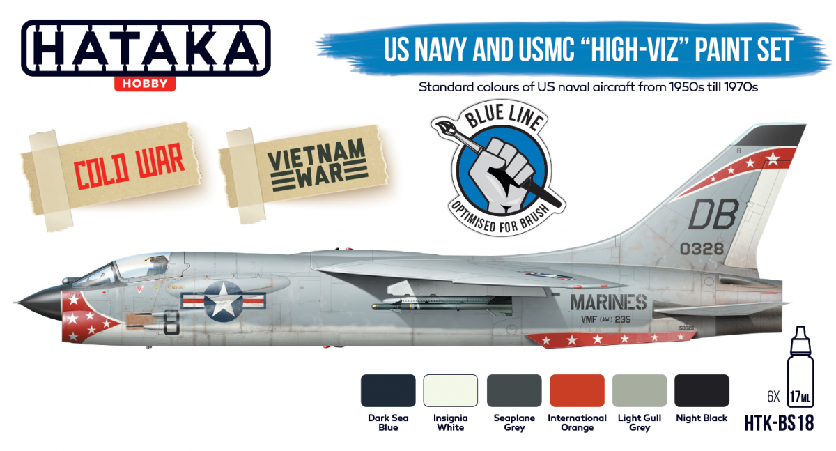Kit de peinture haute visibilité Hataka HTK-BS18 pour l&amp;#39;US Navy et l&amp;#39;USMC (6 x 17 ml) – image 2