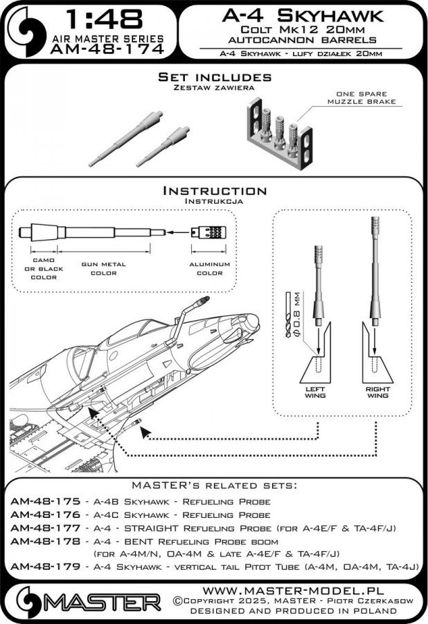 Master AM-48-174 A-4 Skyhawk - Canons Colt Mk12 de 20 mm à l&amp;#39;échelle 1/48 – Bild 11