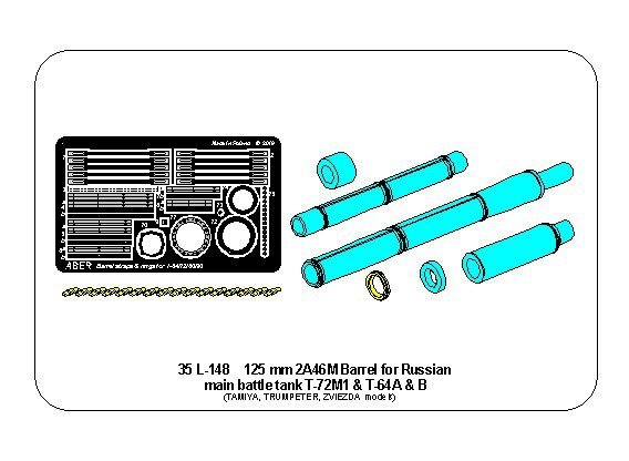 Canon Aber 35L-148 125 mm 2A46M pour char russe T-72M1 et T-64A/B (1/35) – imagen 17