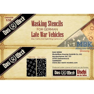 Das Werk DWA006 Pochoirs de masquage allemands de la fin de la guerre 1/35