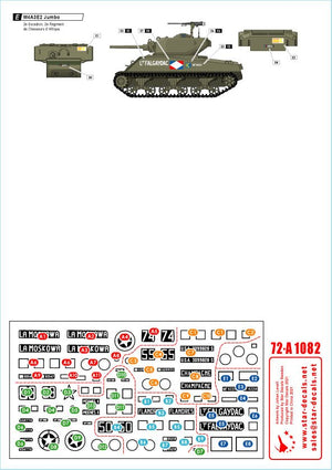 Star Decals 72-A1082 Mélange de chars Sherman français. M4A1, M4A3 105 mm, M4A3 76 mm et M4A3E2 Jumbo 1/72 – image 3