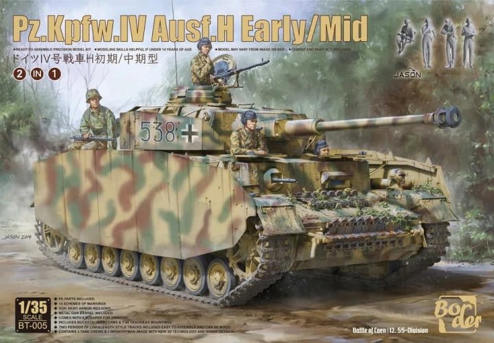 Maquette Border BT-005 Pz.Kpfw.IV Ausf.H Début/Milieu 2 en 1 1/35 