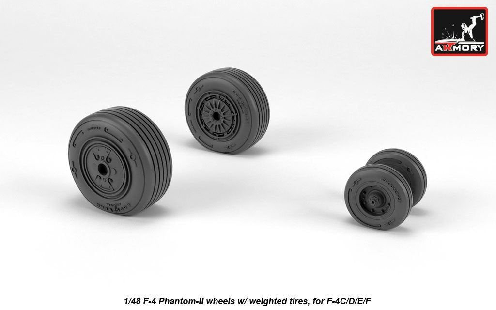 Roues Armory Models AW48324 F-4 Phantom-II avec pneus lestés, échelle 1/48 moyenne
