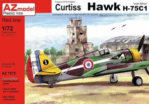 Maquette AZ7575 Curtiss Hawk H-75C1 au-dessus de l&amp;#39;Afrique, échelle 1/72