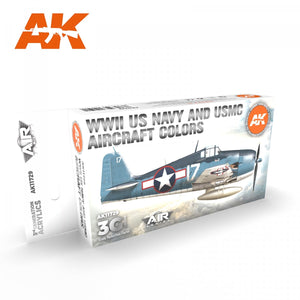 AK Interactive AK11729 Couleurs des avions de l&amp;#39;US Navy et de l&amp;#39;USMC de la Seconde Guerre mondiale 6 x 17 ml