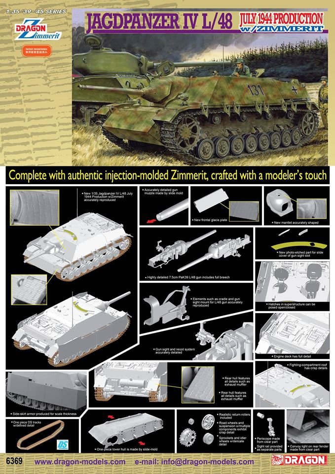 Dragon 6369 Jagdpanzer IV L/48 Production de juillet 1944 avec Zimmerit (1/35) – immagine 2