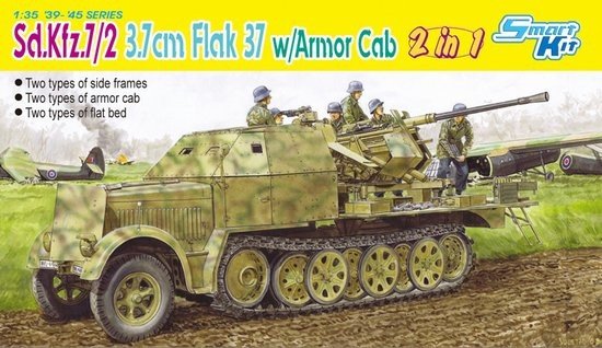 Dragon 6542 Sd.Kfz. 7/2 3.7 cm Flak 37 avec cabine blindée - Kit intelligent 2 en 1 (1/35)