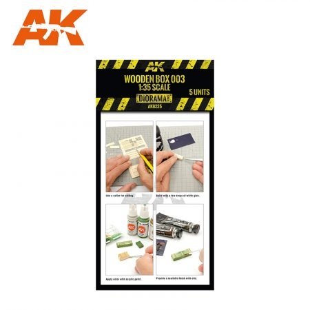 AK Interactive AK8225 BOÎTE EN BOIS DÉCOUPÉE AU LASER 003 (5 UNITÉS)