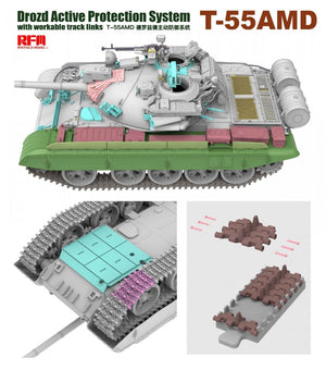 Maquette Rye Field 5091 T-55AMD Drozd APS avec chenilles fonctionnelles, échelle 1/35 – image 4