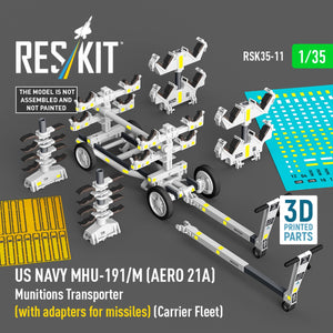 RESKIT RSK35-0011 US NAVY MHU-191/M (AERO 21A) Transporteur de munitions (avec adaptateurs pour missiles) (Porte-avions) (Maquette imprimée en 3D) 1/35 – imagen 2