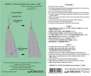 HobbyDecal MT48005V1 Kit de tubes Pitot type 2 pour F-16 Tamiya 1/48 – image 2