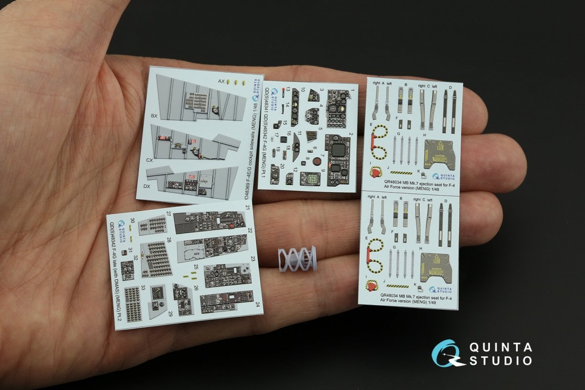 Quinta Studio QD+48342 F-4G tardif Intérieur imprimé en 3D et coloré sur papier décalcomanie (Meng) (avec pièces en résine imprimées en 3D) 1/48 – immagine 4