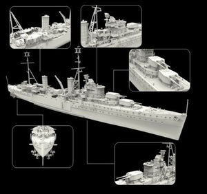 FlyHawk Model FH1111 China Navy Light Cruiser Chungking 1/700 – zdjęcie 3