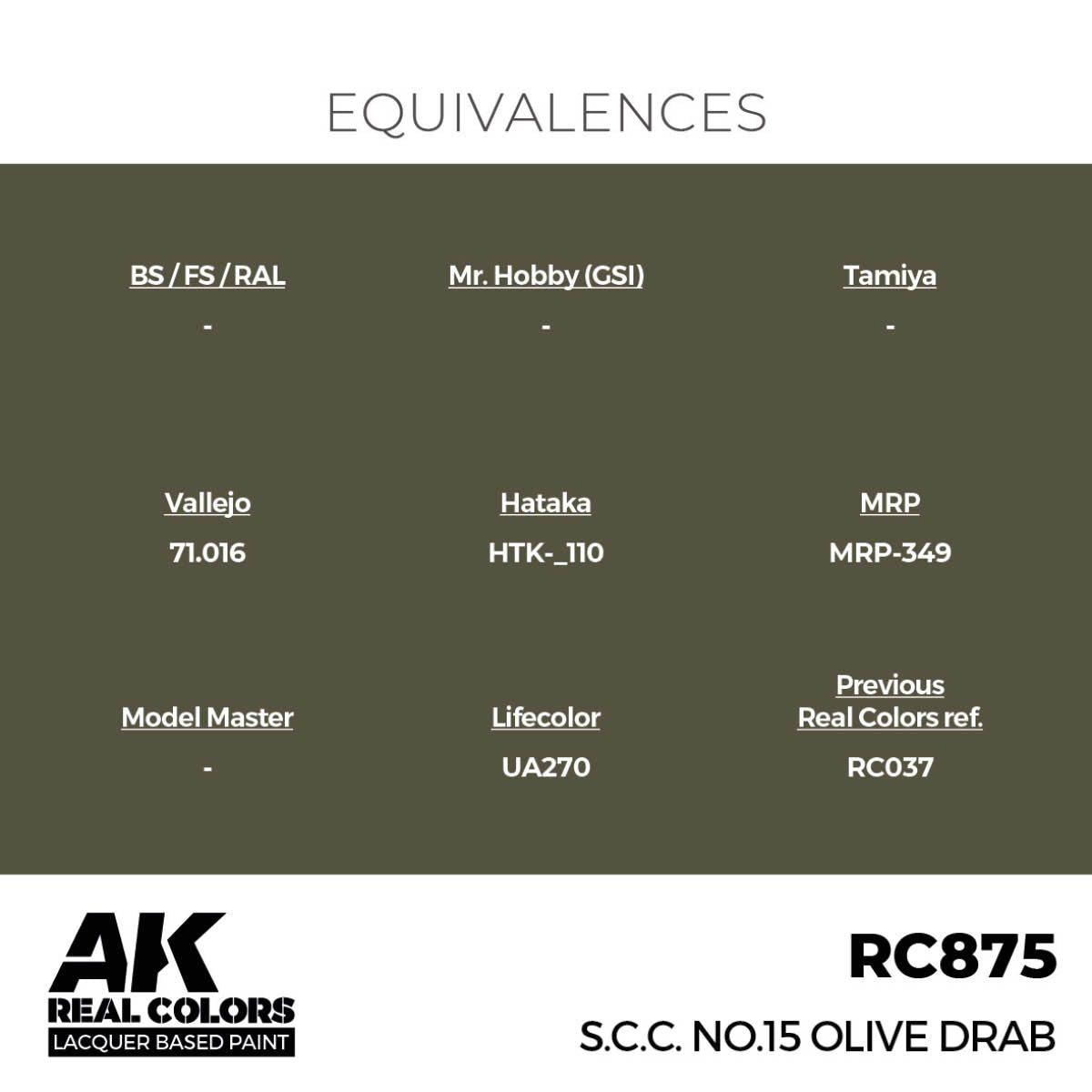 AK Interactive RC875 SCC n° 15 Vert olive 17 ml – image 3