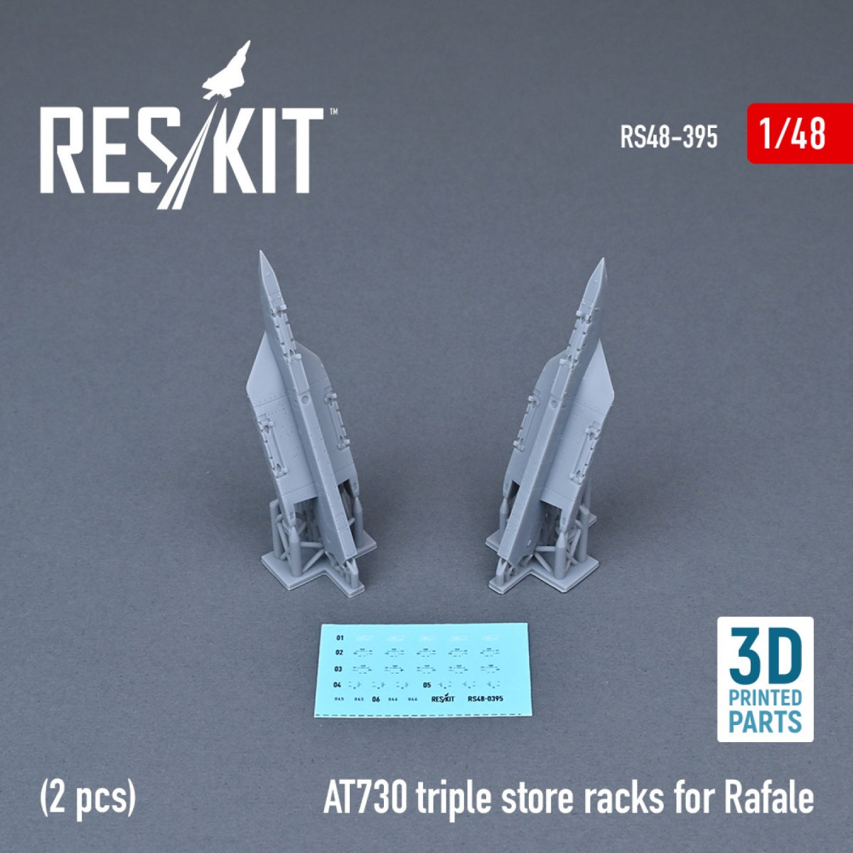RESKIT RS48-0395 AT730 RANGEMENTS TRIPLES POUR RAFALE (2 PIÈCES) (IMPRIMÉ EN 3D) 1/48 – image 2