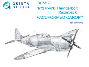 Quinta Studio QC72122 P-47D Thunderbolt Razorback, verrière transparente sous vide (Tamiya) 1/72